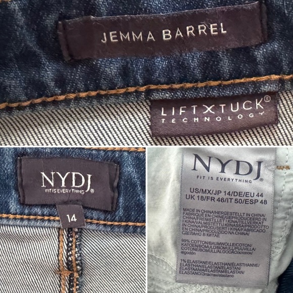 NYDJ Not Your Daughters Jemma Barrel Jeans Denim Blue High Rise Med Casual 14 - Picture 11 of 12